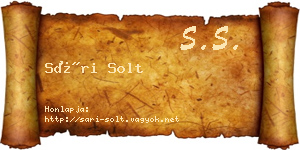 Sári Solt névjegykártya